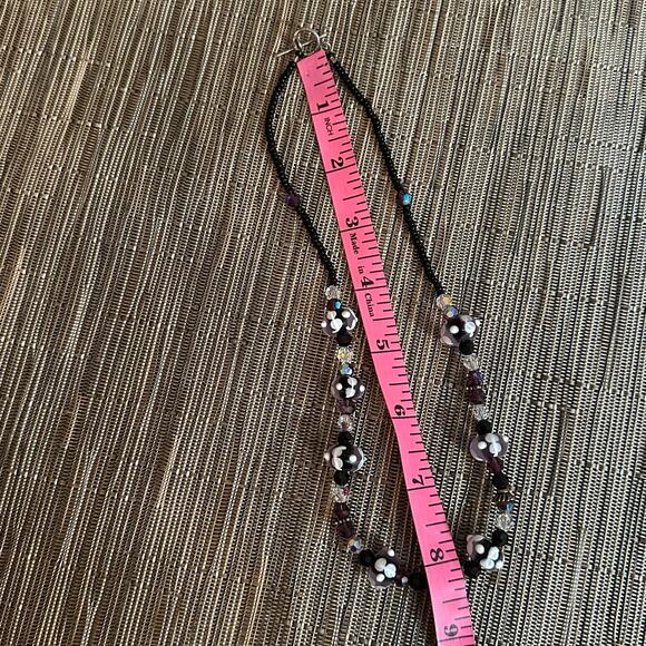 Handcrafted unique beaded necklace Boho Bohemian Clear Purple unbranded - Picture 5 of 7